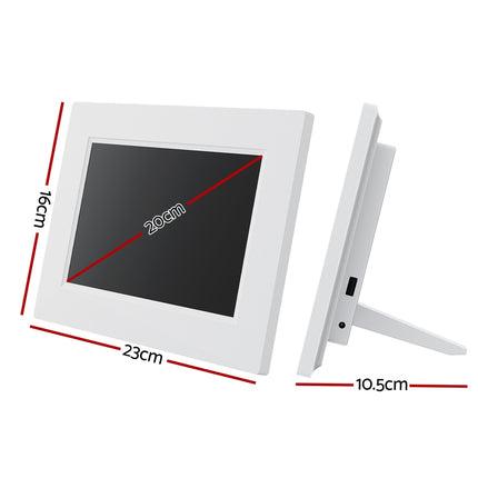 Artiss 8" Digital Day Clock Calendar Alarm White.