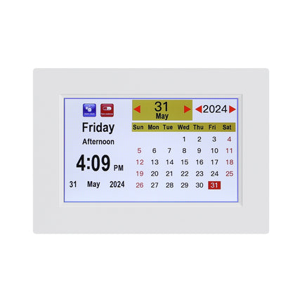 Artiss 8" Digital Day Clock Calendar Alarm White.