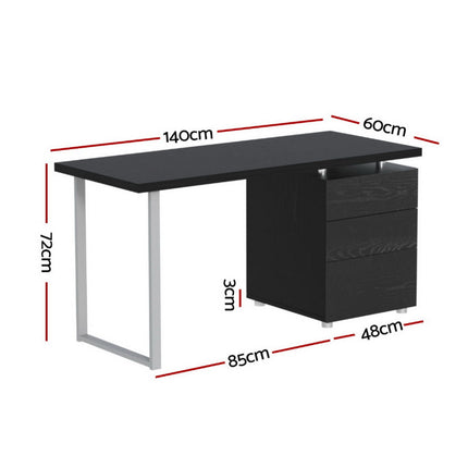 Artiss Computer Desk Drawer Black 140CM.