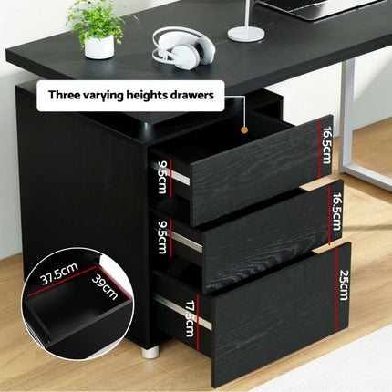 Artiss Computer Desk Drawer Black 140CM.