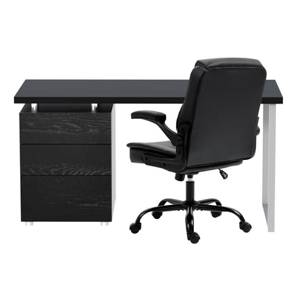 Artiss Computer Desk Executive Office Chairs Sets Black.