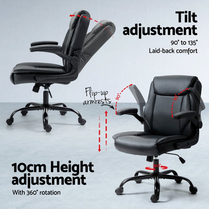 Artiss Computer Desk Executive Office Chairs Sets Black.