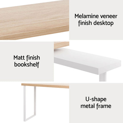 Artiss Computer Desk Bookshelf 140CM.