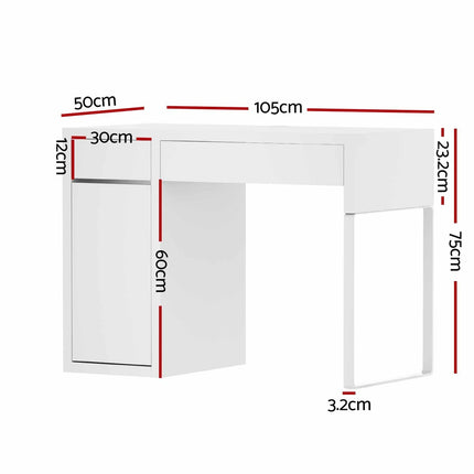 Artiss Computer Desk Drawer Cabinet White.