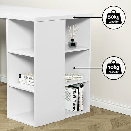 Artiss Computer Desk Bookshelf White 150CM.