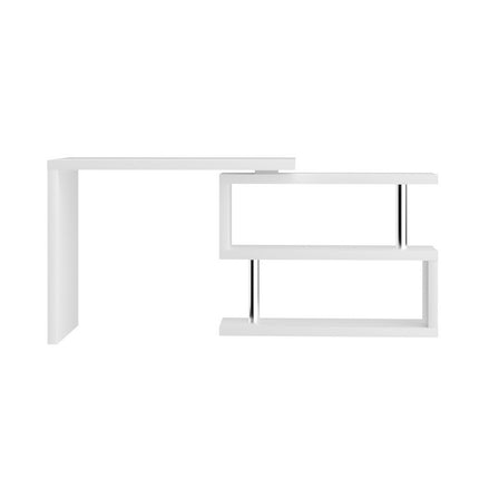 Artiss Computer Desk L-Shape Bookshelf White.