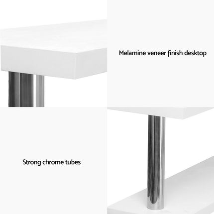 Artiss Computer Desk L-Shape Bookshelf White.
