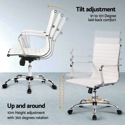 Artiss Computer Desk Office Chair Set PU Leather Wall Mount Foldable Table White.