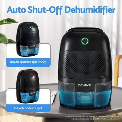 Devanti Dehumidifier 600ML Air Purifier Black.