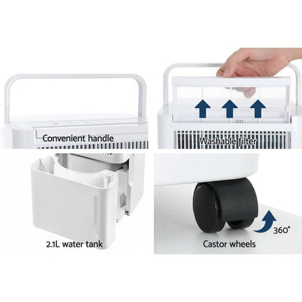 Devanti Dehumidifier 12L Air Purifier White.