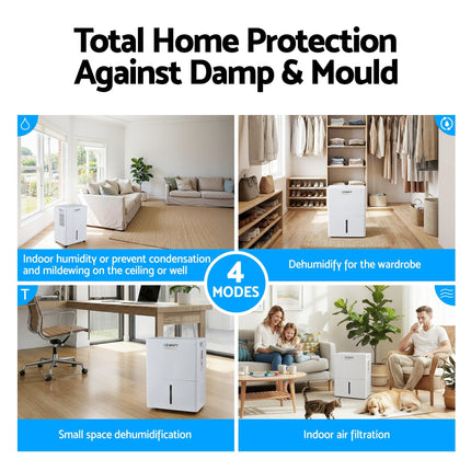 Devanti 30L/Day Dehumidifier Home Air Dryer Mould Moisture 4.7L Tank.