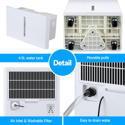 Devanti 30L/Day Dehumidifier Home Air Dryer Mould Moisture 4.7L Tank.