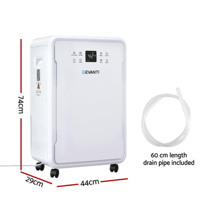 Devanti 50L/Day Dehumidifier Home Air Dryer Mould Moisture 8.5L Tank.