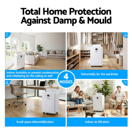 Devanti 50L/Day Dehumidifier Home Air Dryer Mould Moisture 8.5L Tank.