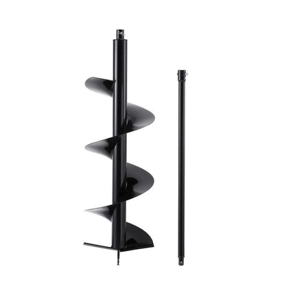 Giantz Post Hole Digger Auger Drill Bit 300mm with 80cm Extension Shaft Black.