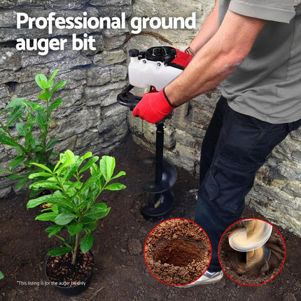 Giantz Post Hole Digger Auger Drill Bit 300mm with 80cm Extension Shaft Black.