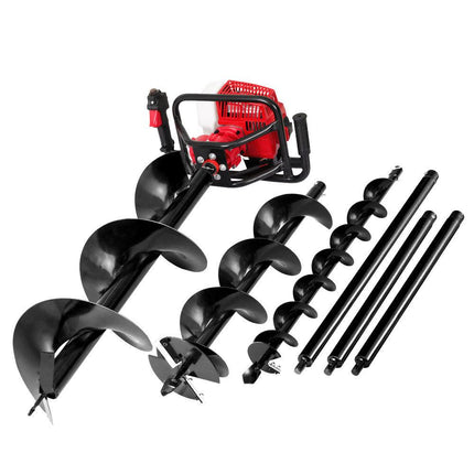 Giantz Post Hole Digger Petrol Motor Drill Extension Auger Bits Kits.