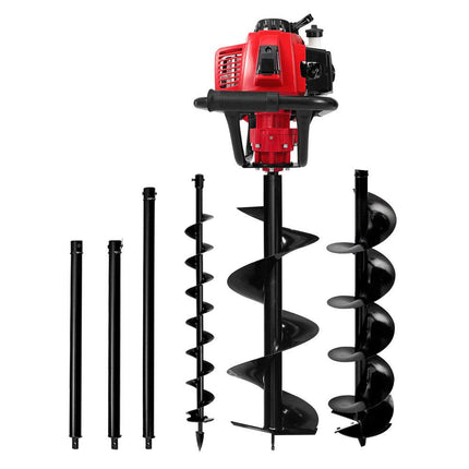 Giantz Post Hole Digger Petrol Motor Drill Extension Auger Bits Kits.