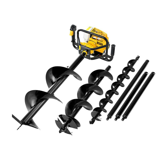 Giantz Post Hole Digger Petrol Motor Drill Extension Auger Bits Kits.