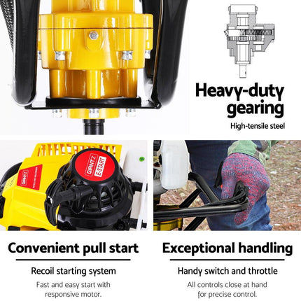Giantz Post Hole Digger Motor Only Petrol Engine Yellow.