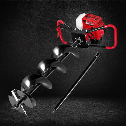 Giantz Post Hole Digger 200mm Petrol Drill Extension Auger Bits.