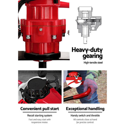 Giantz Post Hole Digger 300mm Petrol Drill Extension Auger Bits.
