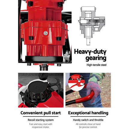 Giantz Post Hole Digger Petrol Motor Drill Extension Auger Bits Kits.