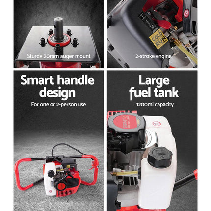 Giantz Post Hole Digger Motor Only Petrol Engine Red.
