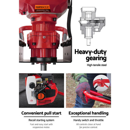 Giantz Petrol Post Hole Digger Extension Auger Bits Kit.