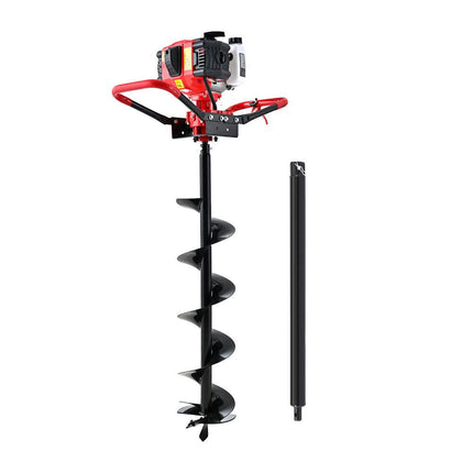 Giantz Post Hole Digger 200mm Petrol Drill Auger Extension Bits.