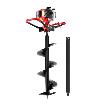 Giantz Post Hole Digger 300mm Petrol Drill Auger Extension Bits.