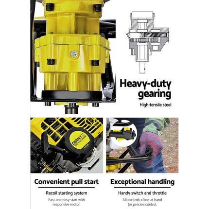 Giantz Post Hole Digger 300mm Petrol Drill Auger Extension Bits.