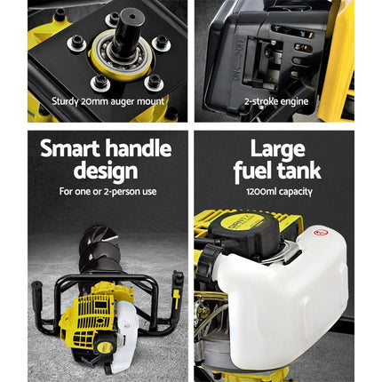 Giantz Post Hole Digger Petrol Drill Auger Extension Bits.
