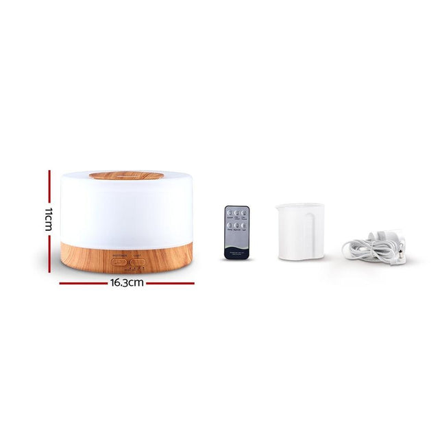 Devanti Aroma Diffuser Aromatherapy Light Wood 500ml.
