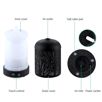Devanti Aroma Diffuser Aromatherapy Black 160ml.