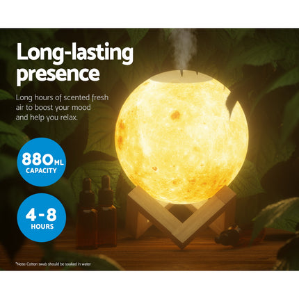 Devanti Aroma Diffuser Aromatherapy Moon Lamp 880ml.