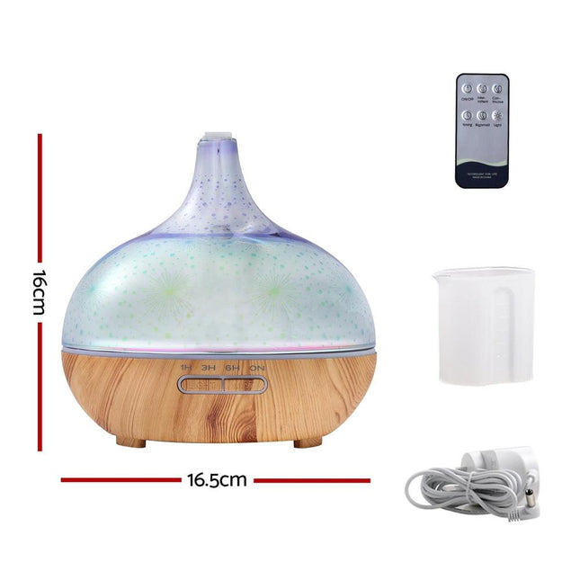 Devanti Aroma Diffuser Aromatherapy 3D Glass 400ml.