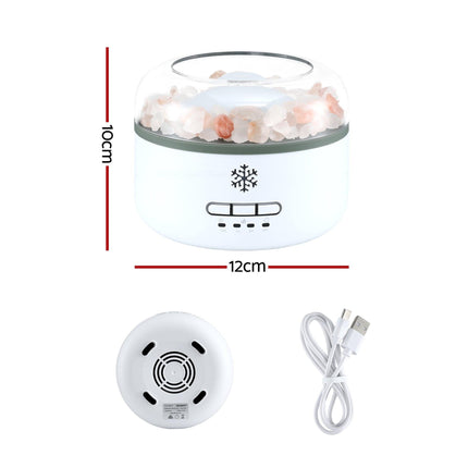 Devanti 150ml Salt Lamp Aroma Diffuser Ultrasonic Humidifier Purifier 7 LED Colors.