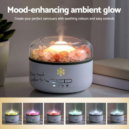 Devanti 150ml Salt Lamp Aroma Diffuser Ultrasonic Humidifier Purifier 7 LED Colors.
