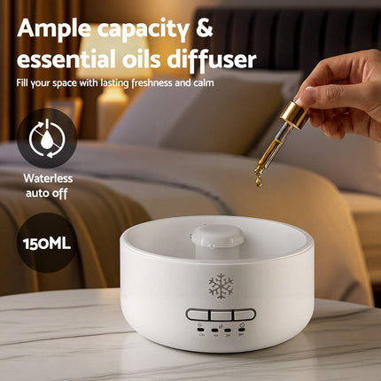 Devanti 150ml Salt Lamp Aroma Diffuser Ultrasonic Humidifier Purifier 7 LED Colors.