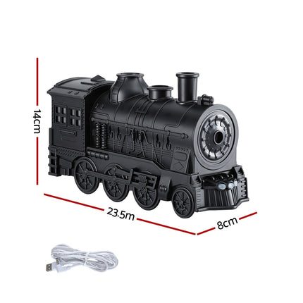Devanti Train Aroma Diffuser Essential Oil Humidifier 300ml Smoke Ring LED Timer.