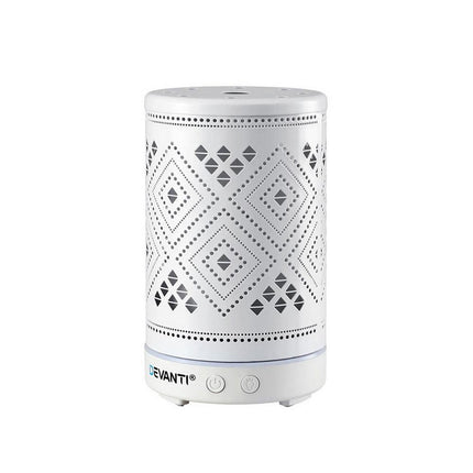 Devanti Ultrasonic Aroma Diffuser Aromatherapy 100ml LED Lights Iron Humidifier Forest.
