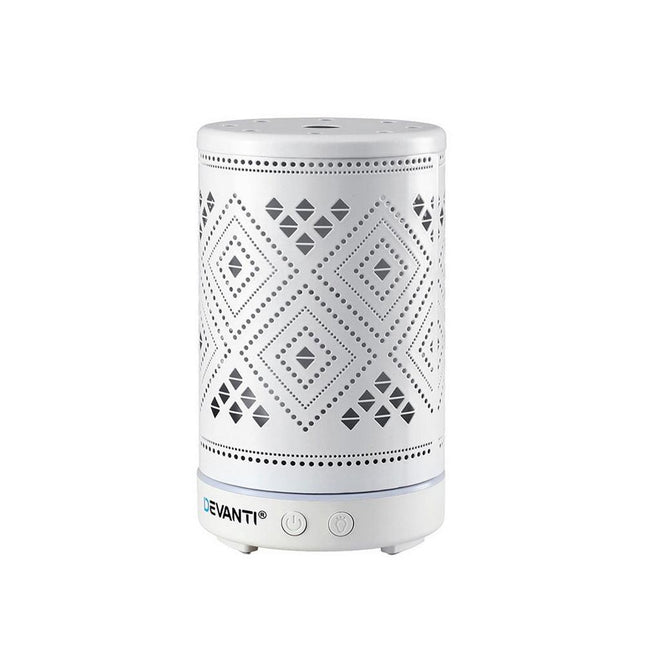 Devanti Ultrasonic Aroma Diffuser Aromatherapy 100ml LED Lights Iron Humidifier Forest.