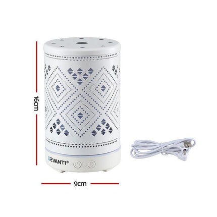 Devanti Ultrasonic Aroma Diffuser Aromatherapy 100ml LED Lights Iron Humidifier Forest.
