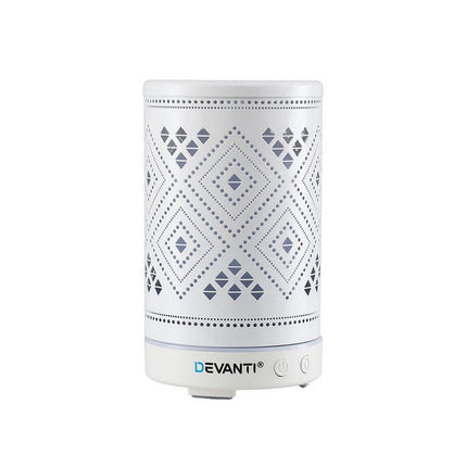 Devanti Ultrasonic Aroma Diffuser Aromatherapy 100ml LED Lights Iron Humidifier Forest.