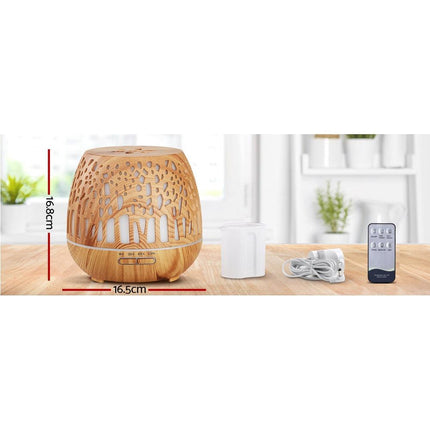 Devanti Aroma Diffuser Aromatherapy Wood Grain 400ml.