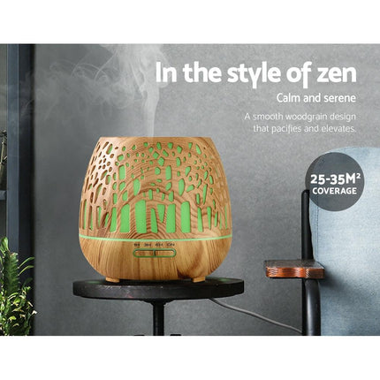 Devanti Aroma Diffuser Aromatherapy Wood Grain 400ml.