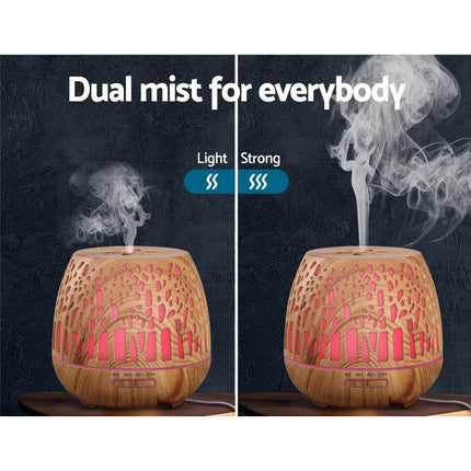 Devanti Aroma Diffuser Aromatherapy Wood Grain 400ml.