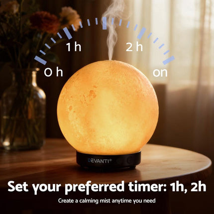 Devanti Ultrasonic Aroma Diffuser Aromatherapy Moon Lamp 100ml.