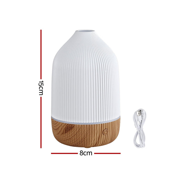Devanti Ultrasonic Aroma Diffuser Aromatherapy 100ml LED Lights Iron Humidifier Forest.